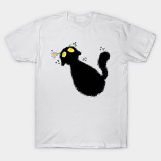 Flower Giving Cat MS paint T-Shirt